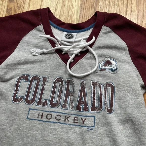 Women's NHL Colorado Avalanche Heather Gray Sweater Jersey Style